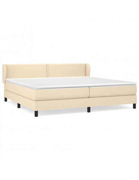 Giroletto a Molle con Materasso Crema 200x200 cm in Tessuto