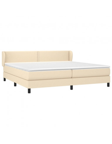 Giroletto a Molle con Materasso Crema 200x200 cm in Tessuto