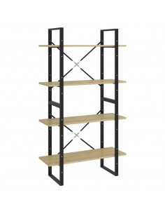 Libreria 4 Ripiani Rovere Sonoma 80x30x140 cm Legno Multistrato 2