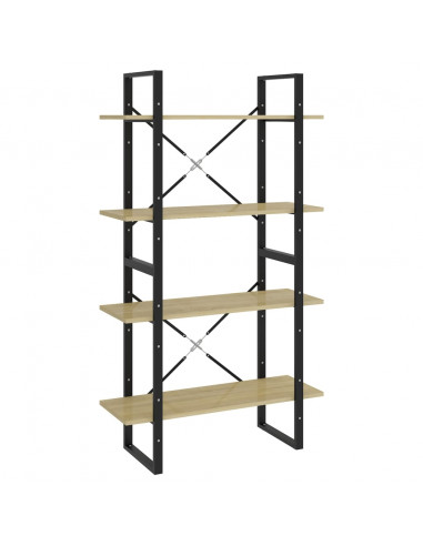 Libreria 4 Ripiani Rovere Sonoma 80x30x140 cm Legno Multistrato