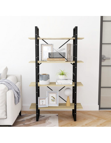 Libreria 4 Ripiani Rovere Sonoma 80x30x140 cm Legno Multistrato