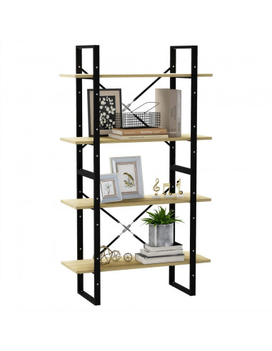 Libreria 4 Ripiani Rovere Sonoma 80x30x140 cm Legno Multistrato