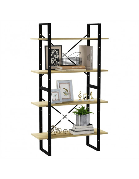Libreria 4 Ripiani Rovere Sonoma 80x30x140 cm Legno Multistrato