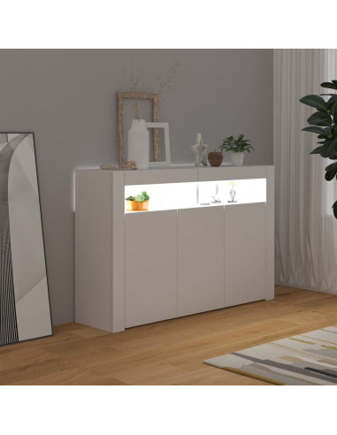 Credenza con Luci LED Bianca 115,5x30x75 cm