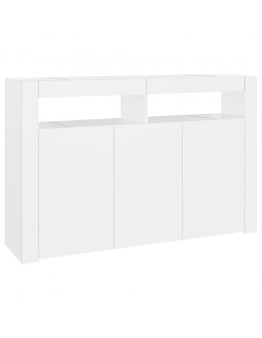 Credenza con Luci LED Bianca 115,5x30x75 cm