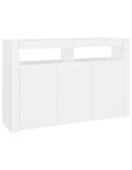 Credenza con Luci LED Bianca 115,5x30x75 cm