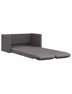 Divano Letto da Terra 2 in 1 Grigio 112x174x55 cm Similpelle 2