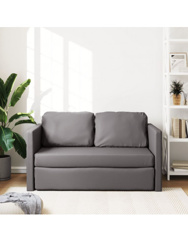Divano Letto da Terra 2 in 1 Grigio 112x174x55 cm Similpelle