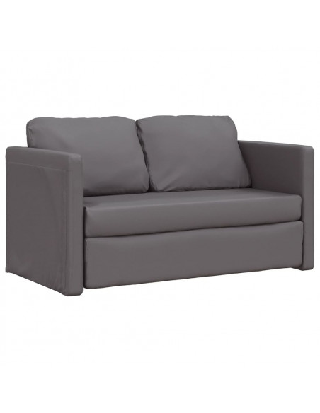 Divano Letto da Terra 2 in 1 Grigio 112x174x55 cm Similpelle