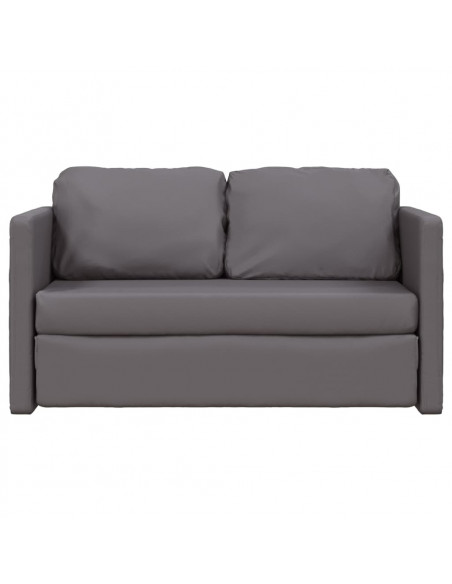 Divano Letto da Terra 2 in 1 Grigio 112x174x55 cm Similpelle