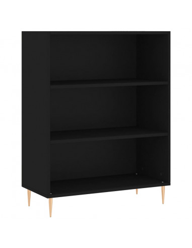 Libreria Nera 69,5x32,5x90 cm in Legno Multistrato