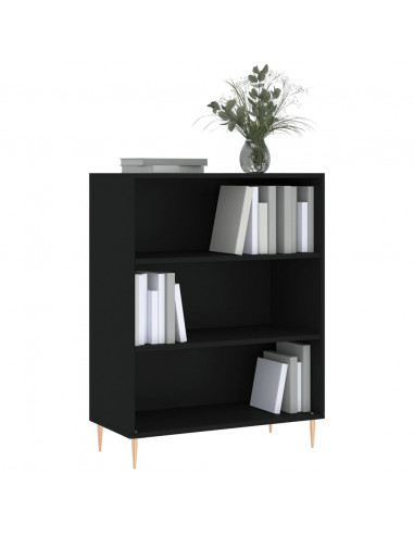 Libreria Nera 69,5x32,5x90 cm in Legno Multistrato