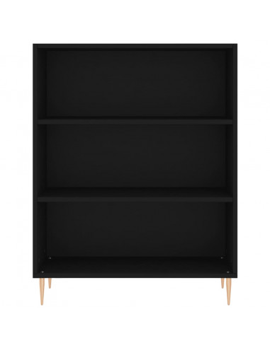 Libreria Nera 69,5x32,5x90 cm in Legno Multistrato