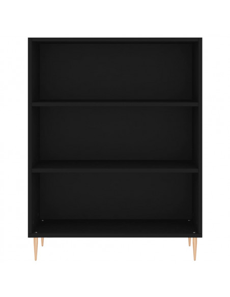 Libreria Nera 69,5x32,5x90 cm in Legno Multistrato