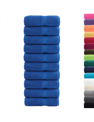 Salviette Premium 10 pz Blu 30x30 cm 600gsm 100% Cotone