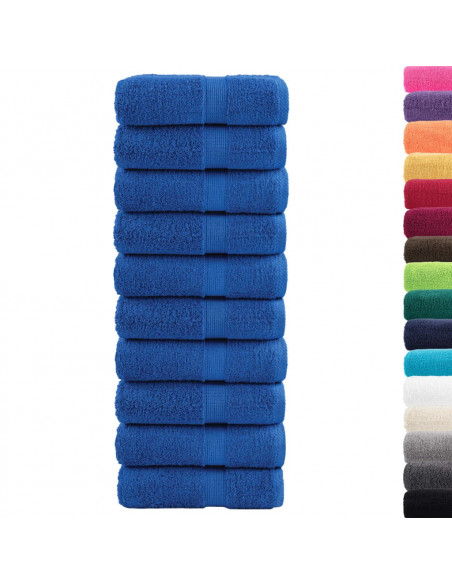 Salviette Premium 10 pz Blu 30x30 cm 600gsm 100% Cotone