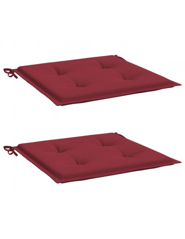 Cuscini per Sedia 2 pz Rosso Vino 50x50x3 cm in Tessuto Oxford