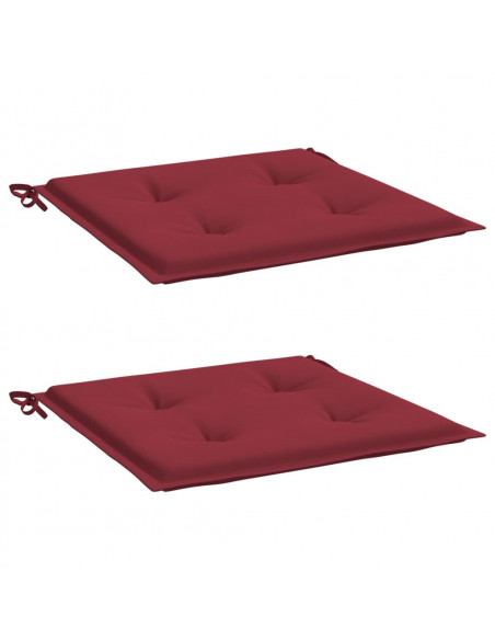 Cuscini per Sedia 2 pz Rosso Vino 50x50x3 cm in Tessuto Oxford