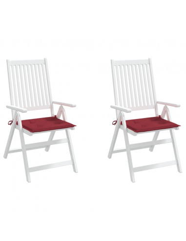 Cuscini per Sedia 2 pz Rosso Vino 50x50x3 cm in Tessuto Oxford