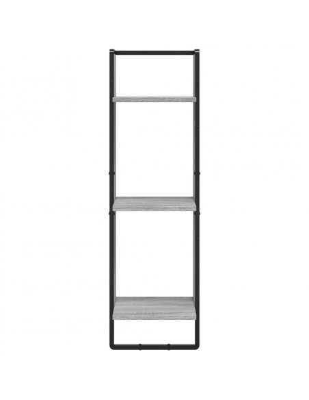 Set Mensole Parete con Aste 6pz Grigio Sonoma Legno Multistrato