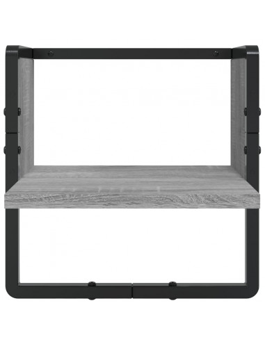 Set Mensole Parete con Aste 6pz Grigio Sonoma Legno Multistrato