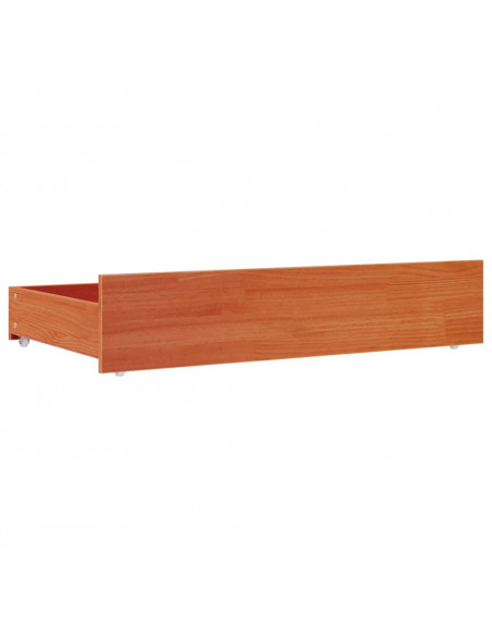 Cassetti per Letto 4pz Marrone Cera in Legno Massello di Pino