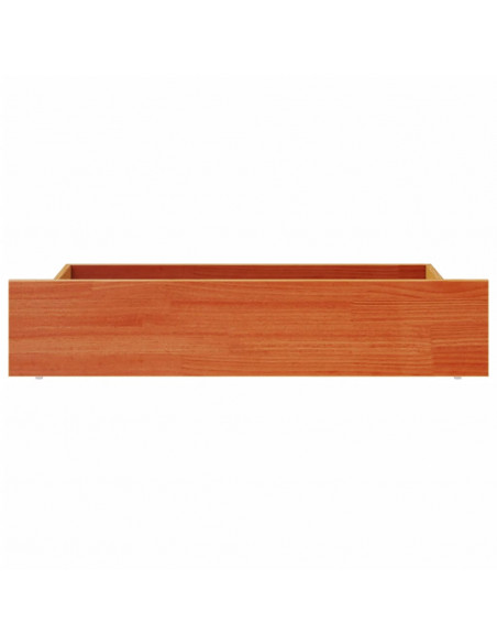 Cassetti per Letto 4pz Marrone Cera in Legno Massello di Pino