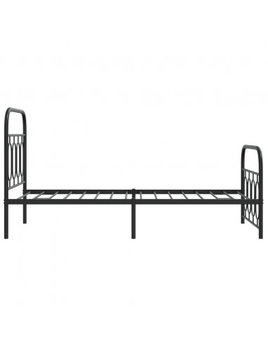 Giroletto con Testiera e Pediera Metallo Nero 80x200 cm