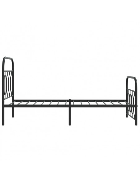 Giroletto con Testiera e Pediera Metallo Nero 80x200 cm