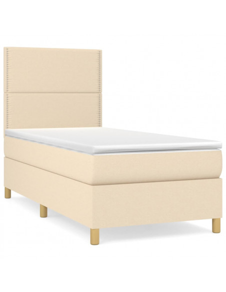 Giroletto a Molle con Materasso Crema 90x200 cm inTessuto