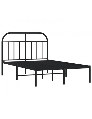 Giroletto con Testiera in Metallo Nero 120x190 cm