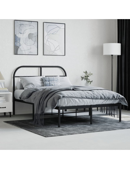 Giroletto con Testiera in Metallo Nero 120x190 cm