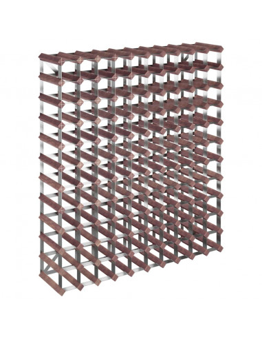 Portabottiglie per 120 Bottiglie Legno Massello di Pino Marrone