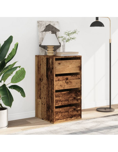 Cassettiera Angolare Legno Antico 40x41x76 cm Legno Multistrato