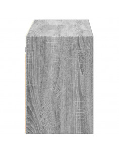 Mobile TV a Parete con Luci LED Grigio Sonoma 130x31x45 cm 2