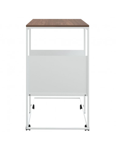 Tavolino con Ruote Bianco 55x36x63,5 cm in Legno Multistrato