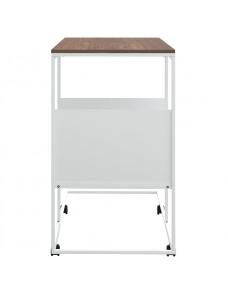 Tavolino con Ruote Bianco 55x36x63,5 cm in Legno Multistrato