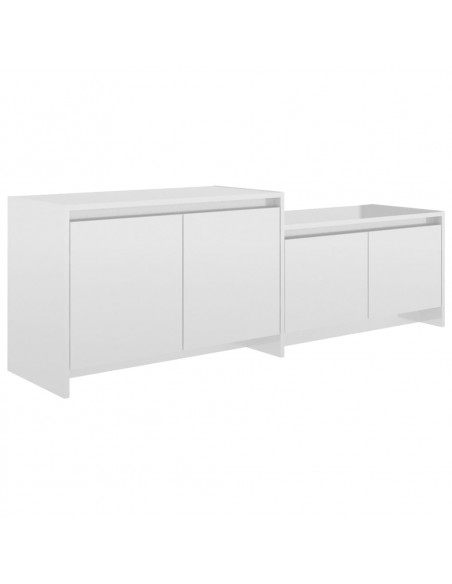 Mobile TV Bianco Lucido 146,5x35x50 cm in Truciolato