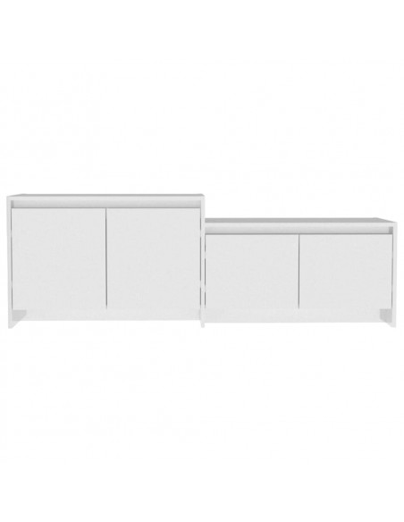 Mobile TV Bianco Lucido 146,5x35x50 cm in Truciolato