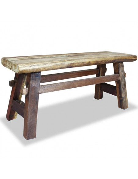 Panca in Legno Massello di Recupero 100x28x43 cm