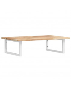 Ripiano a Parete per Lavabo in Acciaio e Massello di Acacia 2