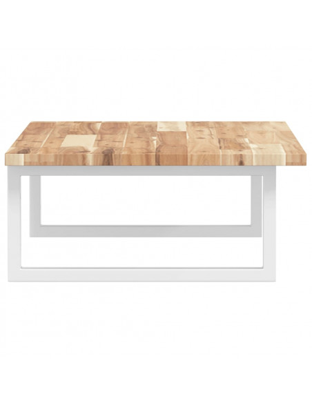 Ripiano a Parete per Lavabo in Acciaio e Massello di Acacia