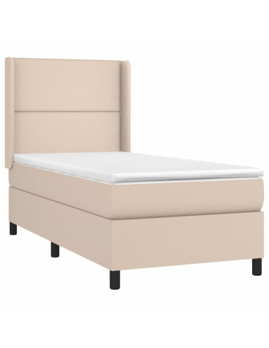 Giroletto a Molle con Materasso Cappuccino 90x200 cm Similpelle