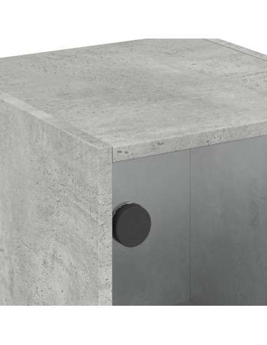 Mobile con Ante in Vetro Grigio Cemento 35x37x75,5 cm
