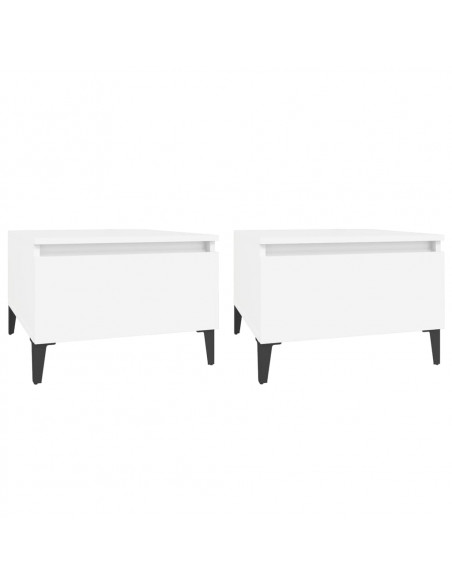 Tavolini Bianchi 2pz 50x46x35 cm in Legno Multistrato