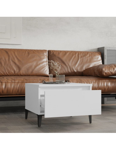 Tavolini Bianchi 2pz 50x46x35 cm in Legno Multistrato