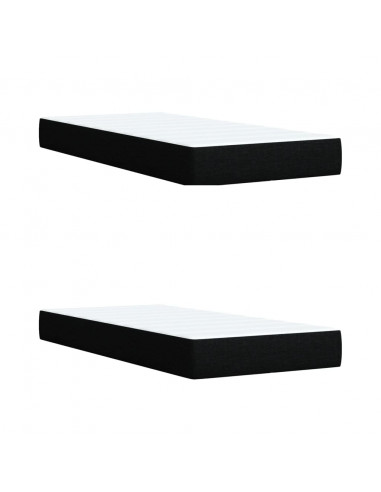 Giroletto a Molle con Materasso Nero 200x200 cm in Tessuto