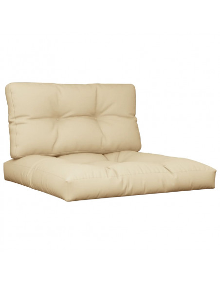 Cuscini per Pallet 2 pz Beige in Tessuto