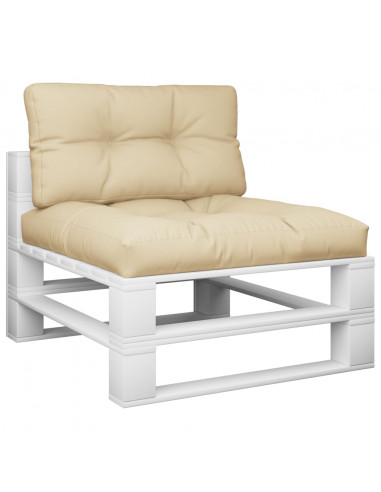 Cuscini per Pallet 2 pz Beige in Tessuto