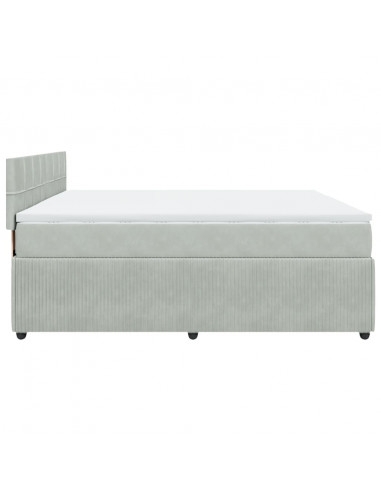 Giroletto a Molle con Materasso Grigio Chiaro 200x200cm Velluto